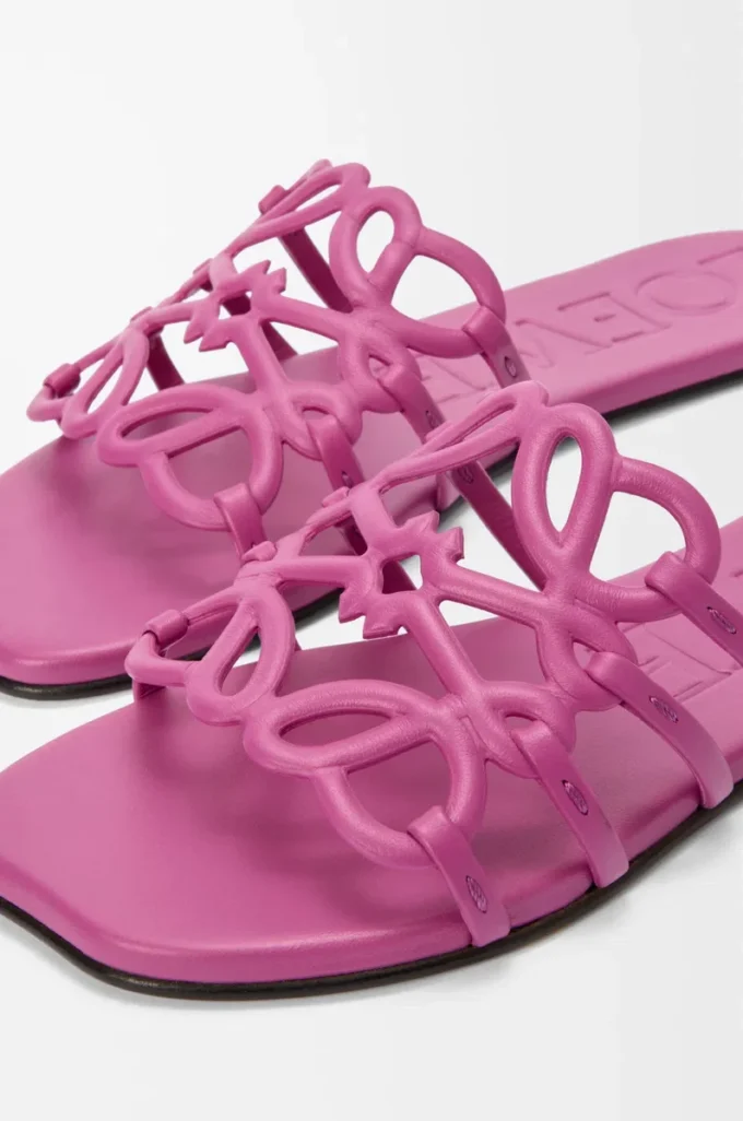 Petal Anagram slide in soft calfskin Fuchsia Petal Anagram slide in soft calfskin Fuchsia