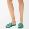 Petal Anagram slide in soft calfskin Turquoise Petal Anagram slide in soft calfskin Turquoise