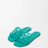 Petal Anagram slide in soft calfskin Turquoise Petal Anagram slide in soft calfskin Turquoise