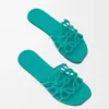 Petal Anagram slide in soft calfskin Turquoise Petal Anagram slide in soft calfskin Turquoise