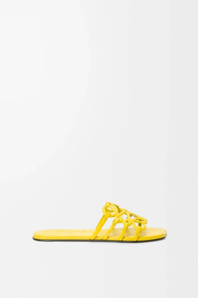 Petal Anagram slide in soft calfskin Yellow Petal Anagram slide in soft calfskin Yellow