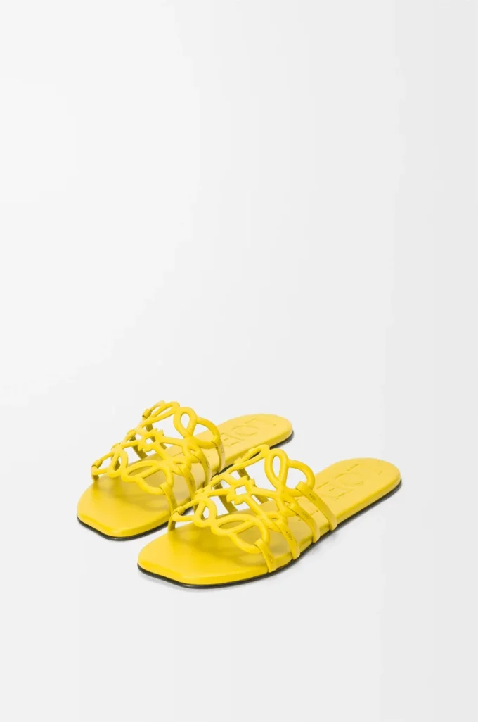 Petal Anagram slide in soft calfskin Yellow Petal Anagram slide in soft calfskin Yellow