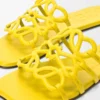 Petal Anagram slide in soft calfskin Yellow Petal Anagram slide in soft calfskin Yellow