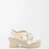Petal espadrille platform sandal in soft calfskin White Petal espadrille platform sandal in soft calfskin White