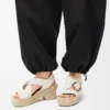Petal espadrille platform sandal in soft calfskin White Petal espadrille platform sandal in soft calfskin White