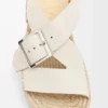 Petal espadrille platform sandal in soft calfskin White Petal espadrille platform sandal in soft calfskin White