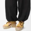 Petal espadrille platform sandal in vegetable-tanned calfskin Ochre
