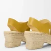 Petal espadrille platform sandal in vegetable-tanned calfskin Ochre