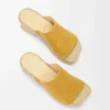 Petal espadrille platform slide in vegetable-tanned calfskin Ochre