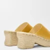 Petal espadrille platform slide in vegetable-tanned calfskin Ochre