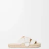 Petal espadrille slide in soft calfskin White Petal espadrille slide in soft calfskin White