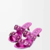 Petal Flower sandal in calfskin and crystals Fuchsia Petal Flower sandal in calfskin and crystals Fuchsia
