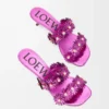Petal Flower sandal in calfskin and crystals Fuchsia Petal Flower sandal in calfskin and crystals Fuchsia