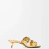 Petal Flower sandal in calfskin and crystals Gold Petal Flower sandal in calfskin and crystals Gold