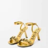 Petal Flower sandal in calfskin and crystals Gold Petal Flower sandal in calfskin and crystals Gold
