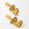 Petal Flower sandal in calfskin and crystals Gold Petal Flower sandal in calfskin and crystals Gold