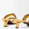 Petal Flower sandal in calfskin and crystals Gold Petal Flower sandal in calfskin and crystals Gold