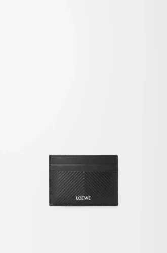 Plain cardholder in textured classic calfskin Black