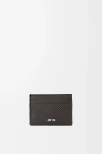 Plain cardholder in textured classic calfskin Dark Grey