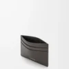 Plain cardholder in textured classic calfskin Dark Grey Plain cardholder in textured classic calfskin Dark Grey