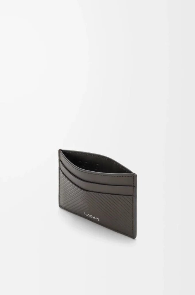 Plain cardholder in textured classic calfskin Dark Grey Plain cardholder in textured classic calfskin Dark Grey