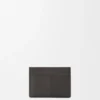 Plain cardholder in textured classic calfskin Dark Grey Plain cardholder in textured classic calfskin Dark Grey