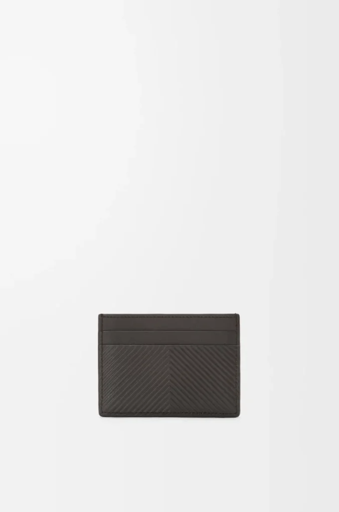 Plain cardholder in textured classic calfskin Dark Grey Plain cardholder in textured classic calfskin Dark Grey