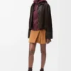 Pleated mini skirt in suede lambskin Toffee Pleated mini skirt in suede lambskin Toffee