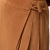 Pleated mini skirt in suede lambskin Toffee Pleated mini skirt in suede lambskin Toffee