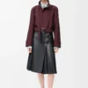 Pleated skirt in nappa lambskin Black Pleated skirt in nappa lambskin Black