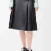 Pleated skirt in nappa lambskin Black Pleated skirt in nappa lambskin Black