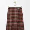 Pleated skirt in wool blend Orange/Black