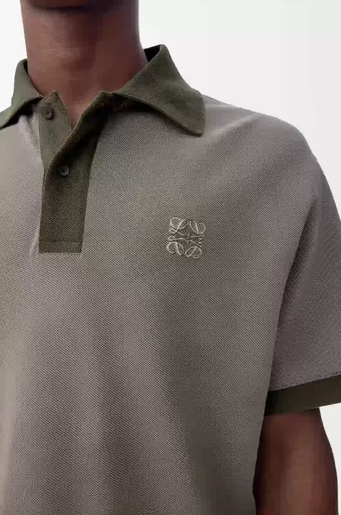 Polo in cotton Khaki Green