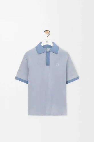 Polo in cotton Light Blue