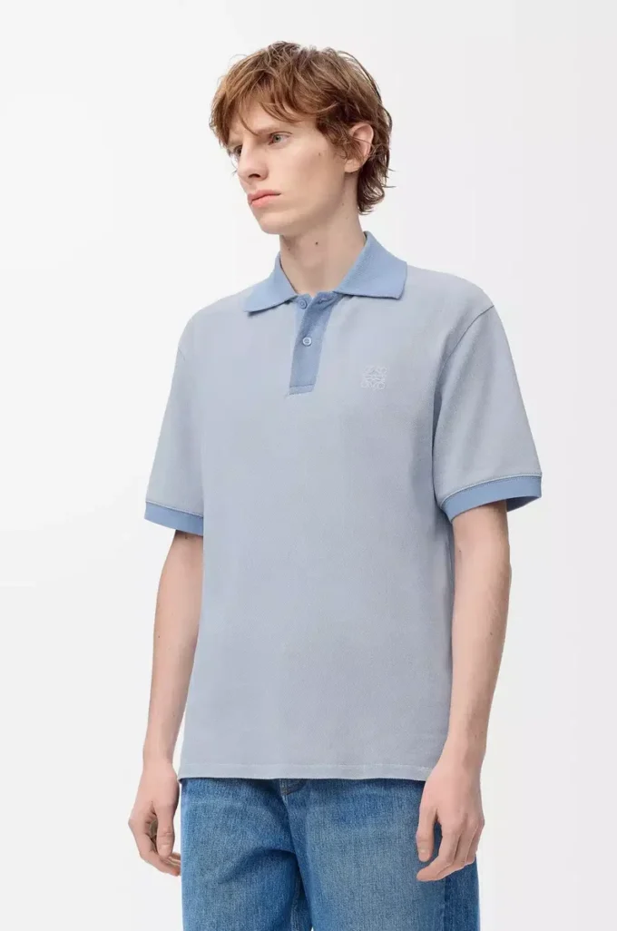 Polo in cotton Light Blue