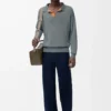 Polo sweater in wool Grey