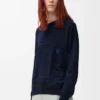 Polo sweater in wool Navy/Black Polo sweater in wool Navy/Black