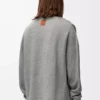 Polo sweatshirt in cotton and cashmere Lead Grey Polo sweatshirt in cotton and cashmere Lead Grey
