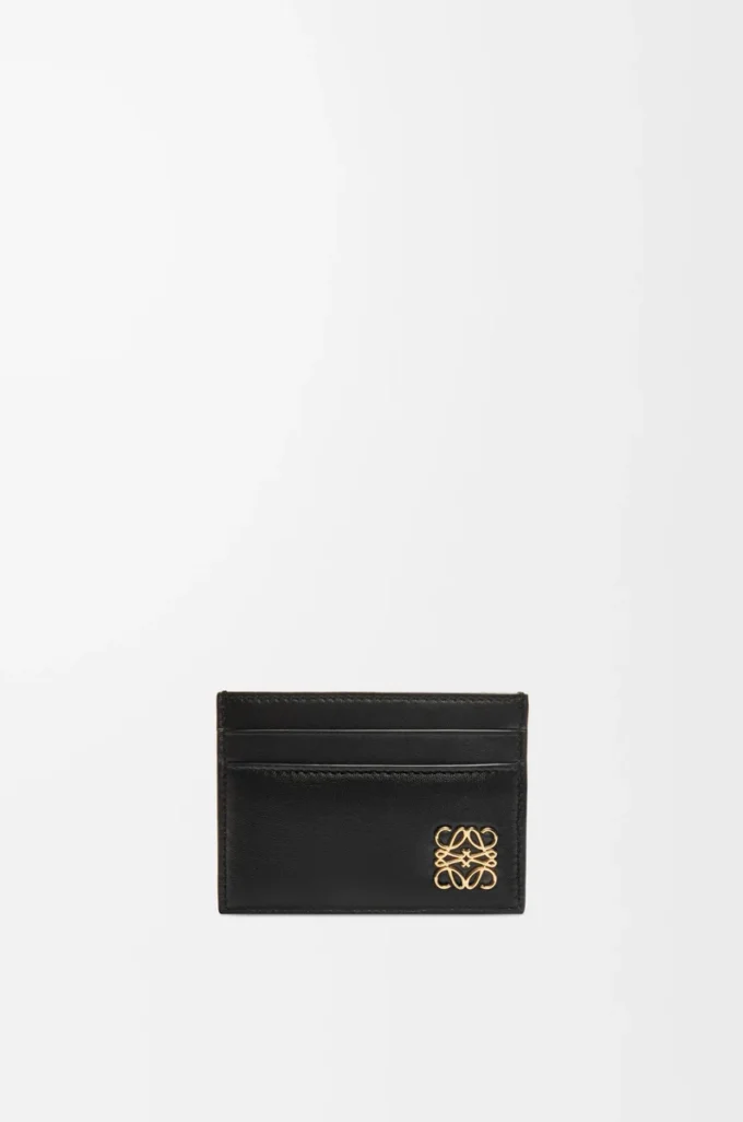 Puffer Anagram plain cardholder in shiny nappa calfskin Black Puffer Anagram plain cardholder in shiny nappa calfskin Black