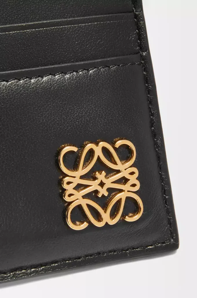 Puffer Anagram plain cardholder in shiny nappa calfskin Black Puffer Anagram plain cardholder in shiny nappa calfskin Black