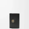 Puffer Anagram small vertical wallet in shiny nappa calfskin Black Puffer Anagram small vertical wallet in shiny nappa calfskin Black
