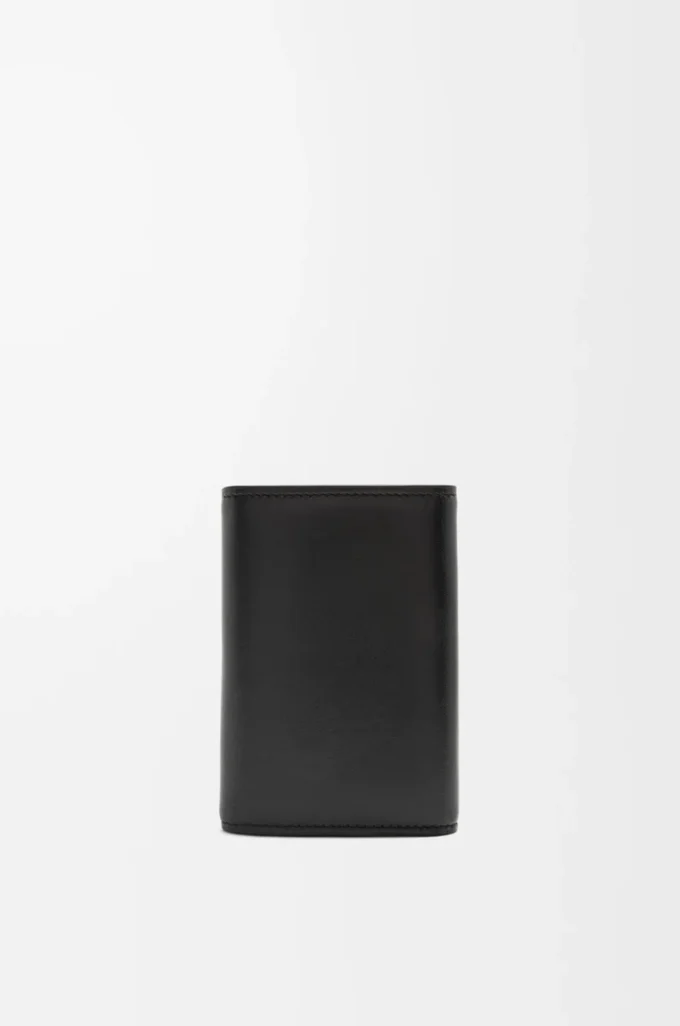Puffer Anagram small vertical wallet in shiny nappa calfskin Black Puffer Anagram small vertical wallet in shiny nappa calfskin Black