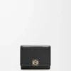 Puffer Anagram trifold wallet in shiny nappa calfskin Black Puffer Anagram trifold wallet in shiny nappa calfskin Black
