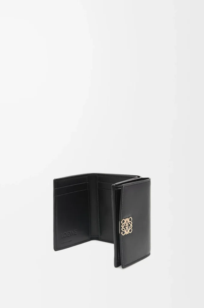 Puffer Anagram trifold wallet in shiny nappa calfskin Black Puffer Anagram trifold wallet in shiny nappa calfskin Black