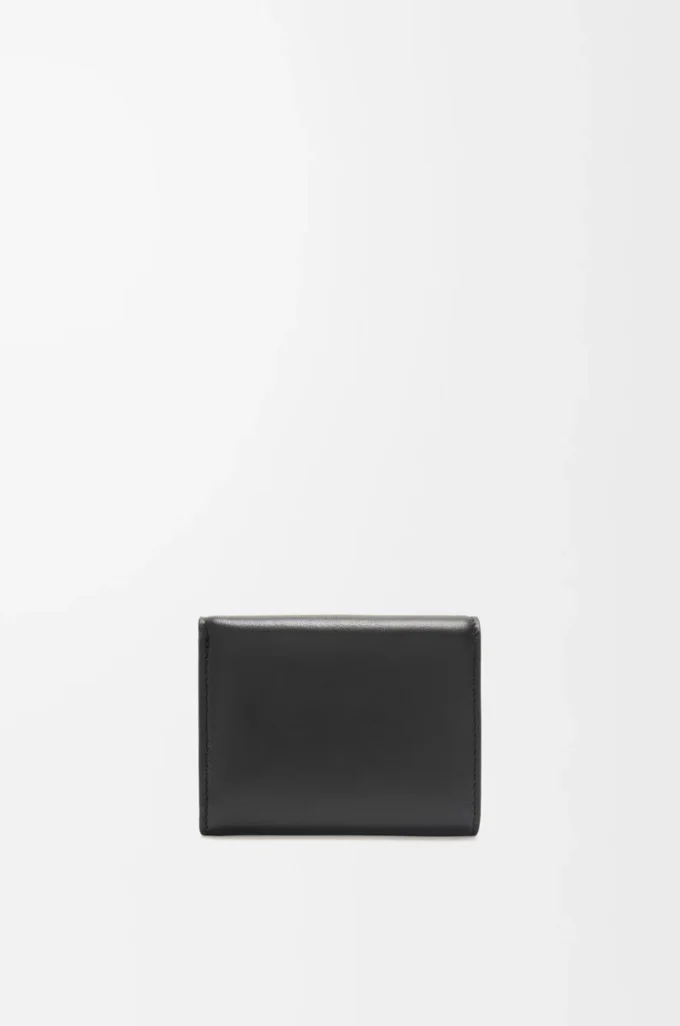 Puffer Anagram trifold wallet in shiny nappa calfskin Black Puffer Anagram trifold wallet in shiny nappa calfskin Black
