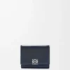 Puffer Anagram trifold wallet in shiny nappa calfskin Deep Navy Puffer Anagram trifold wallet in shiny nappa calfskin Deep Navy