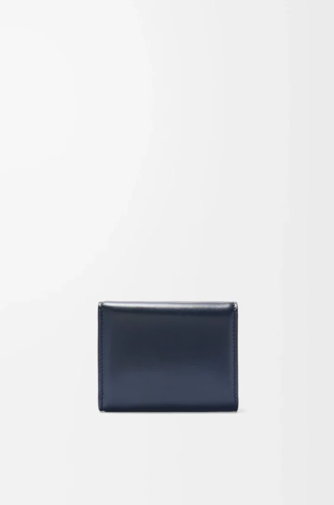 Puffer Anagram trifold wallet in shiny nappa calfskin Deep Navy Puffer Anagram trifold wallet in shiny nappa calfskin Deep Navy