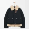 Puffer in shearling and cotton blend Black Puffer in shearling and cotton blend Black