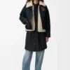 Puffer in shearling and cotton blend Black Puffer in shearling and cotton blend Black