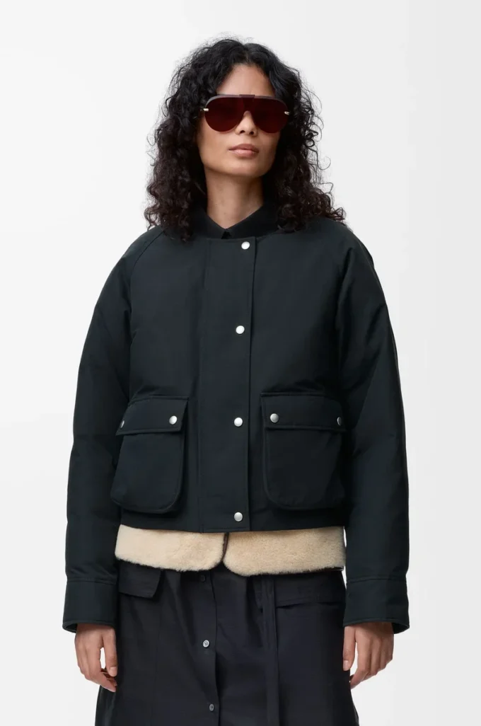 Puffer in shearling and cotton blend Black Puffer in shearling and cotton blend Black